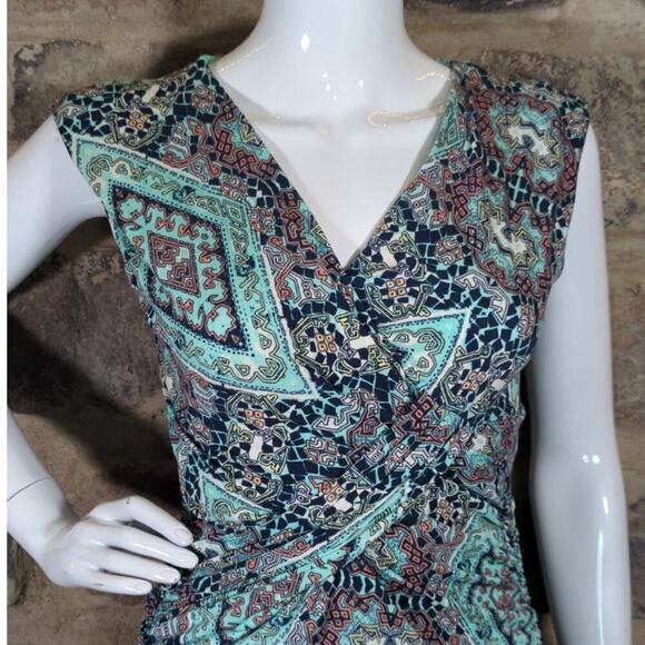 Kut From The Kloth Dress Woman's 4 Dorsey Ruched Knit V-Neck Green Bodycon Knee - Picture 3 of 13